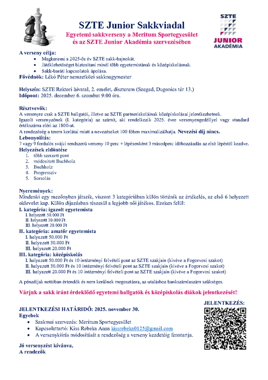 SZTE Junior Sakkviadal