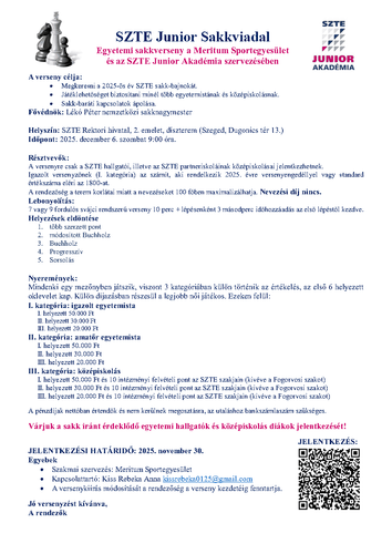 SZTE Junior Sakkviadal