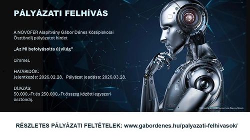 Gábor Dénes Középiskolai Ösztöndíj pályázat -FELHÍVÁS